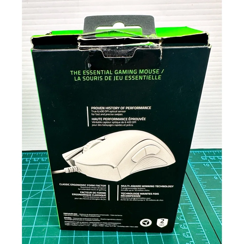 Razer DeathAdder Essential White Edition Wired Gaming Mouse 6400 DPI RZ01-0385